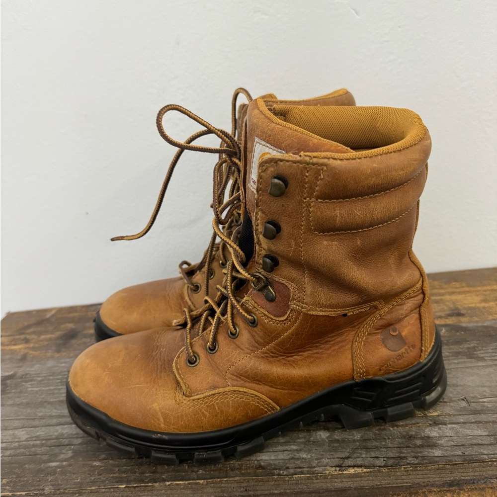 Carhartt Men’s Leather Waterproof Steel Toe Boots Size 8